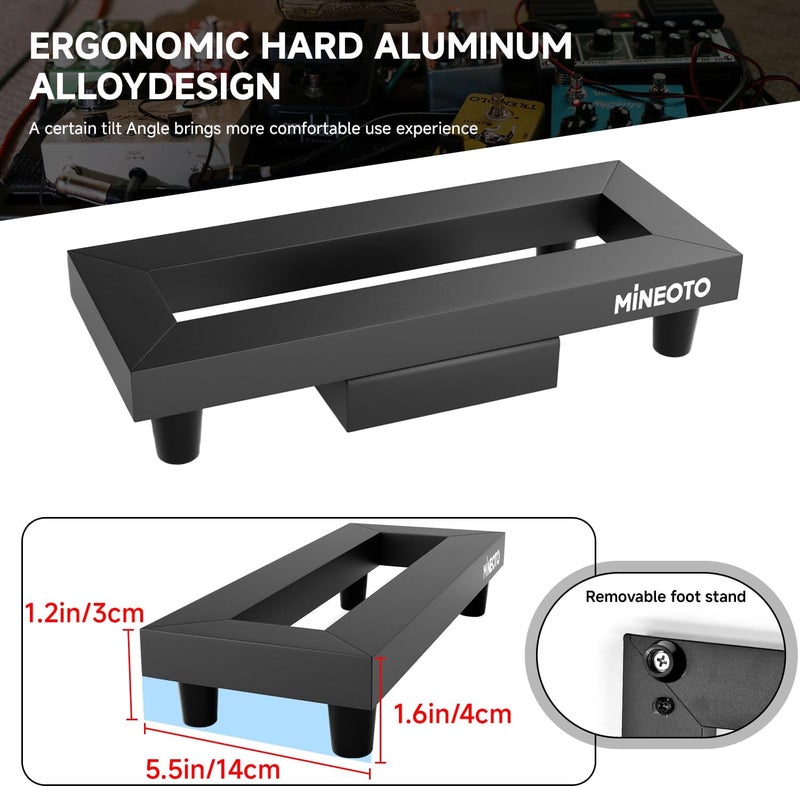 MIOTO 14'' x 5.5'' Aluminum Alloy Guitar Pedal Board 0.8lb Super Light Mini Effect Pedalboard with Carry Bag - Image 3